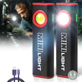 1600 Lumens Mini Magnetic Flat LED Flashlight with Clip, 3 Modes Waterproof Pocket Light (Ruby red) V795