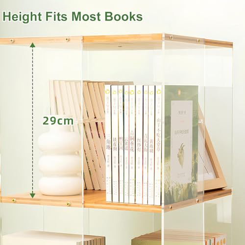 360° Rotating Acrylic Bookshelf Tower, 4layer W526