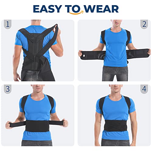Adjustable Back Brace Posture Corrector (XXL, 45.5"-49" Waist) D422040