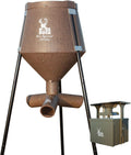 200 Pounds Heavy Duty 2 Step Deer Feeder Drum with Protein 3 Feed Tube M766