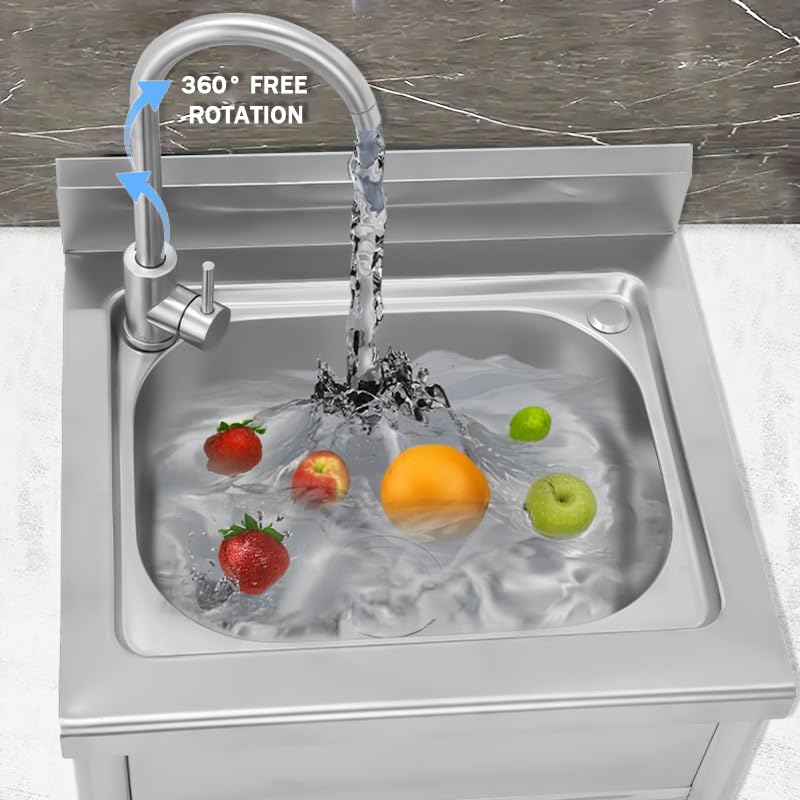 Stainless Steel Single Bowl Free Standing Utility Sink P526