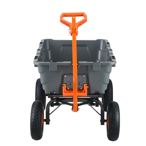 1200lbs 7Cu.Ft. Heavy Duty Poly Dump Cart with 13in All Terrain Wheels E7330