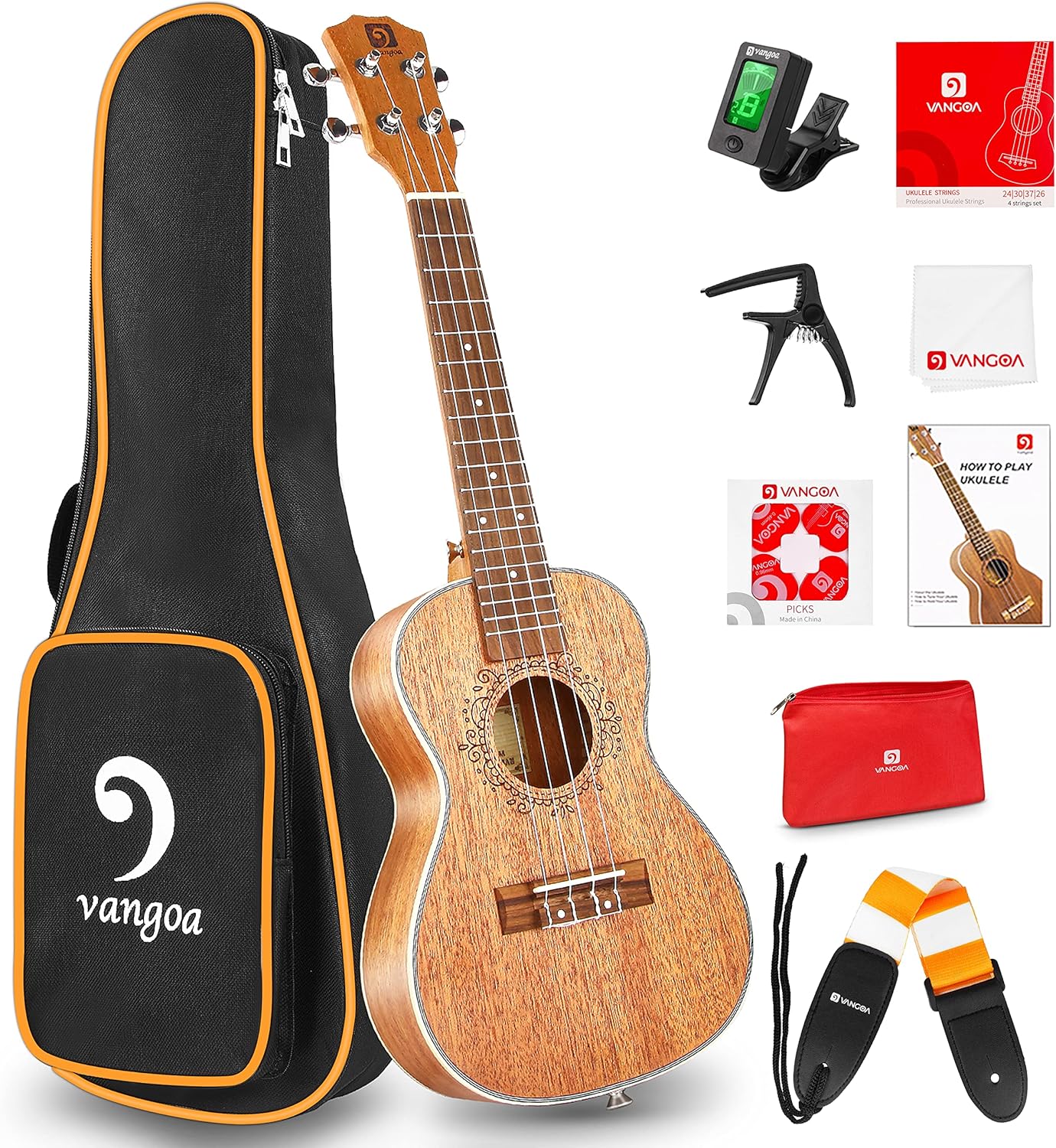 Mahogany 23 inch Concert Ukulele and Electric Acoustic Tenor Ukulele Bundle H142595