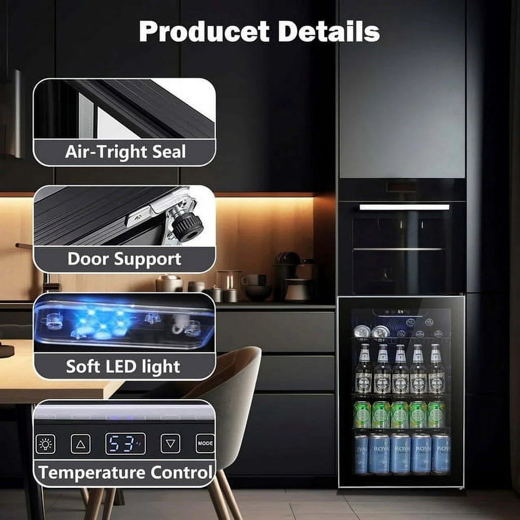 3.2 Cu.ft Beverage Refrigerator Cooler Mini Fridge J1755