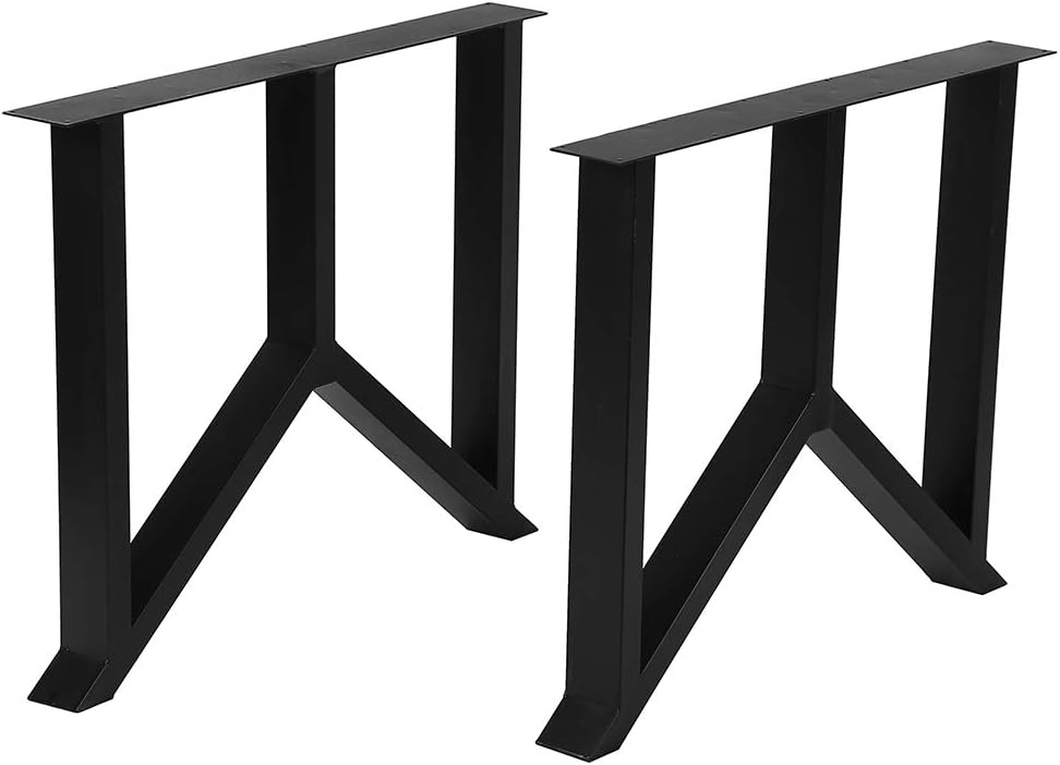 Black 28" Height 35" Wide Heavy Duty Metal Table Legs 2 PCS P889806