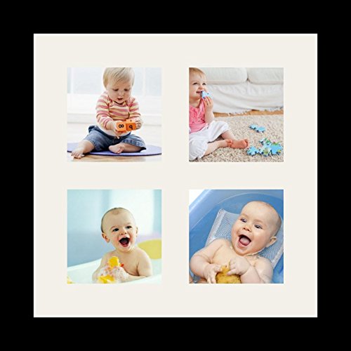 Collage Photo Frame Single Mat with 4-8x10 Openings Satin Black Frame Q212707