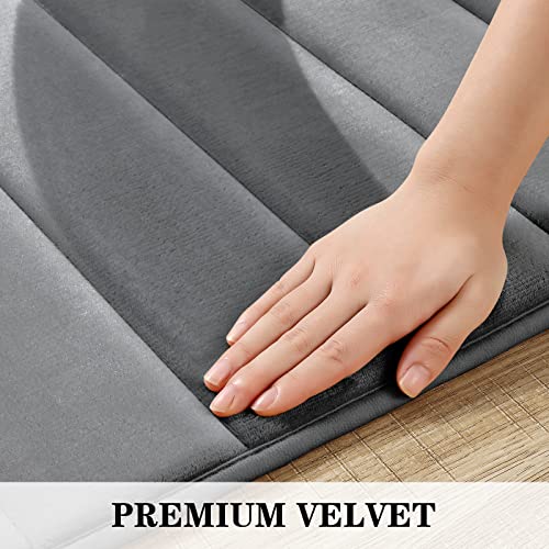 Black Memory Foam Bathroom Rug Set 3 Piece Non Slip Shaggy Bath Mat W8948