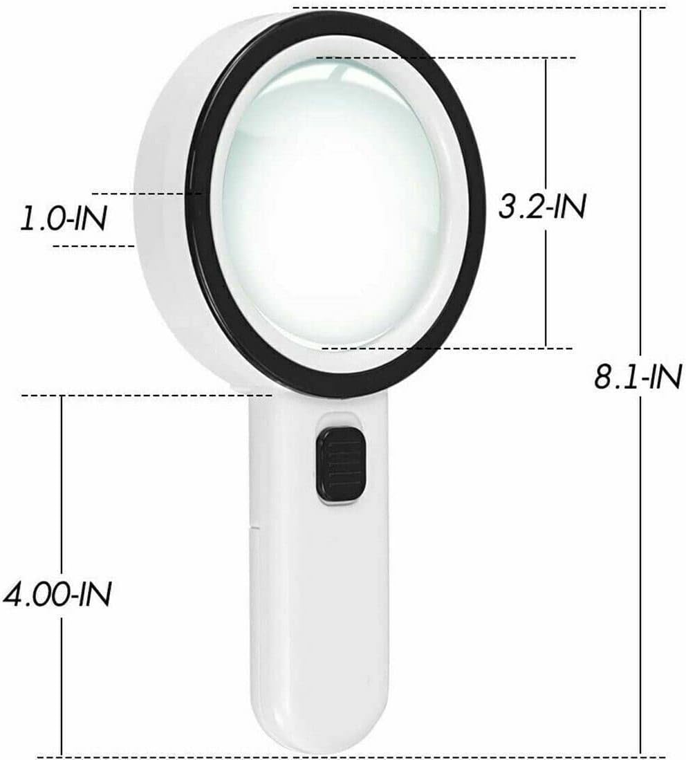 12 LED Illuminated Handheld Magnifying Glass I790