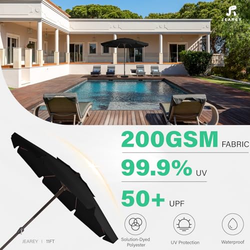 12FT 2-Tiers Black Patio Umbrella M929824