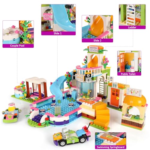 1140 Pieces Coffee Shop Building Blocks Set with Storage Box Q221426