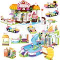 1140 Pieces Coffee Shop Building Blocks Set with Storage Box Q221426