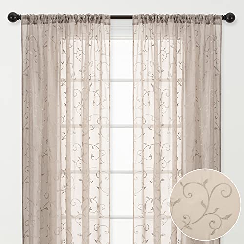 Navy Blue Sheer Curtains 52" x 108" 2 Panels X16411