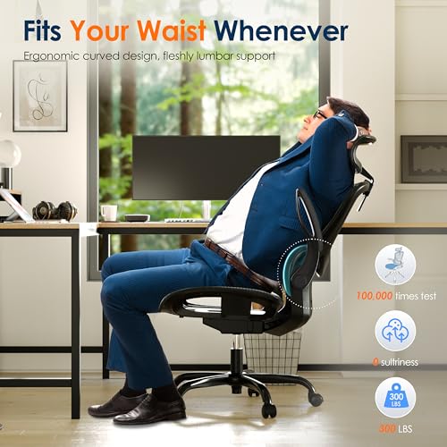Ergonomic Mesh Office Chair with Flip-Up Armrest and Adjustable Headrest V311277