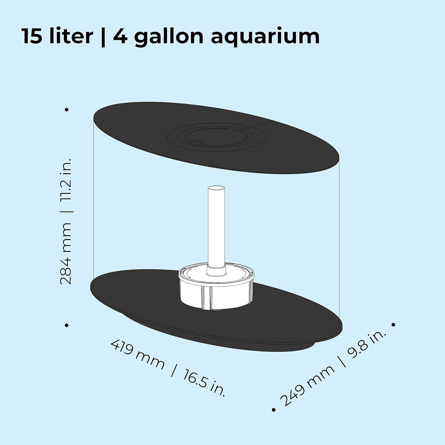 4-gallon Acrylic Aquarium with White LED Lights M860415