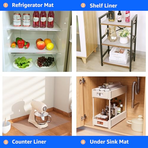 Clear Shelf Liners, 11 Inch Wide, Non-Adhesive Waterproof Drawer Liner, 11×120 Inch W765159