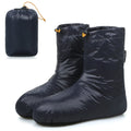Winter Down Booties Socks Warm Soft Windproof Sleeping Slippers with Adjustable Drawstring Down Filled Boots with Storage Bag G122