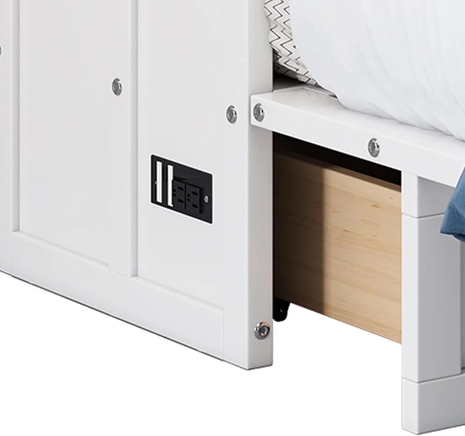 Queen Size Wood Murphy Bed Chest with Storage Drawer F224462