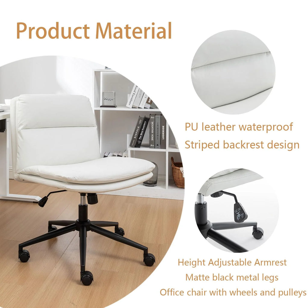 Black Base Criss Cross Chair with Wheels U5679