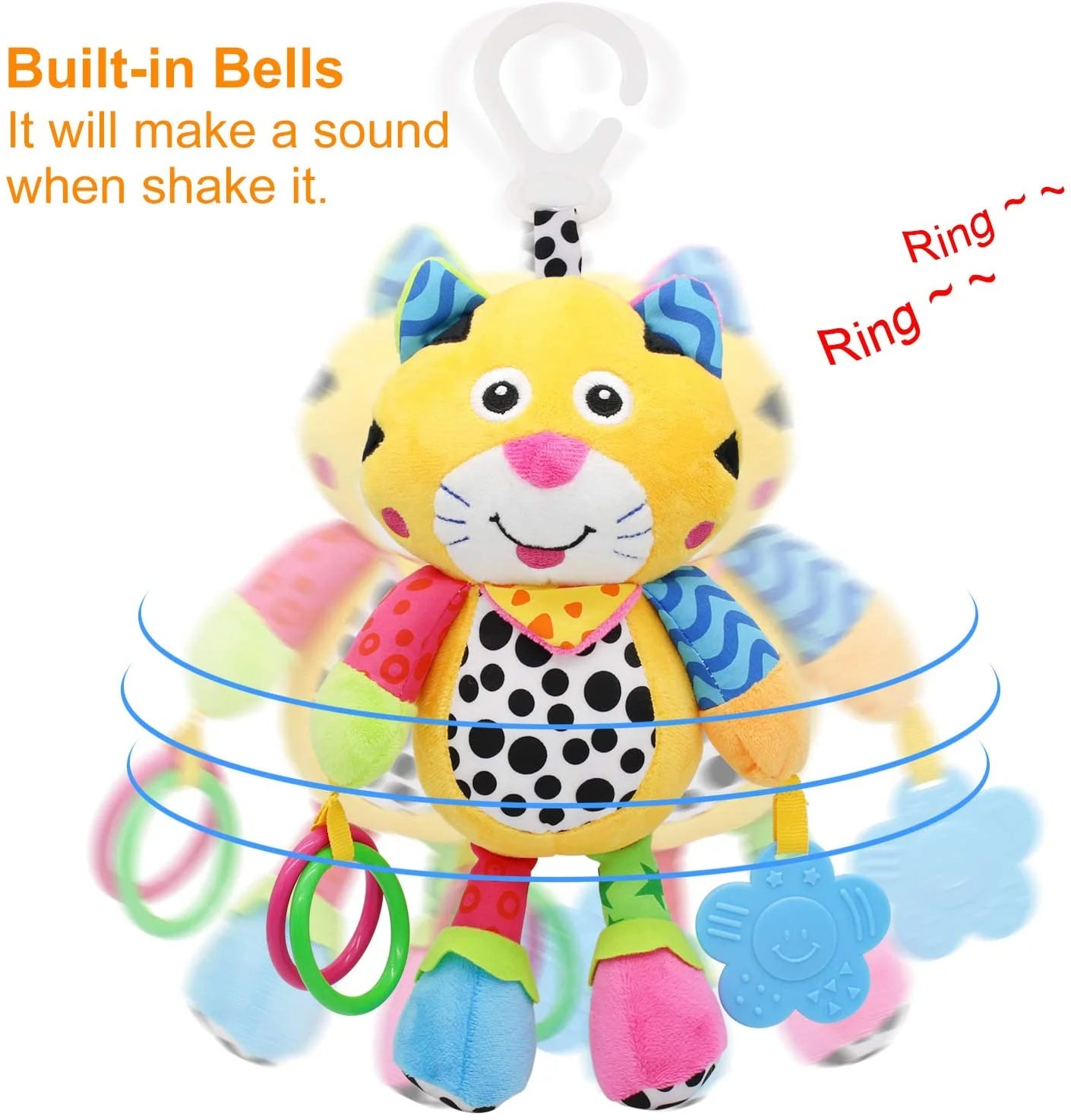 Infant Soft Plush Rattle Hanging Stroller Toy (Tiger) P6235