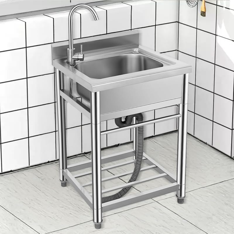 Stainless Steel Single Bowl Free Standing Utility Sink P526