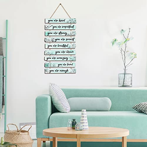 9 Pieces Inspirational Floral Wall Decors Light Purple Wooden Hanging Wall Art H932