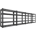 Black 5 Tier Adjustable Metal Shelving 72" H x 35.5" W x 16" D S721