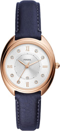Rose Gold Navy Stainless Steel Eco Leather Three-Hand Watch M939