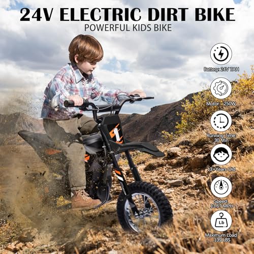 24V Electric Dirt Bike with Leather Seat and Rubber Tires B6742
