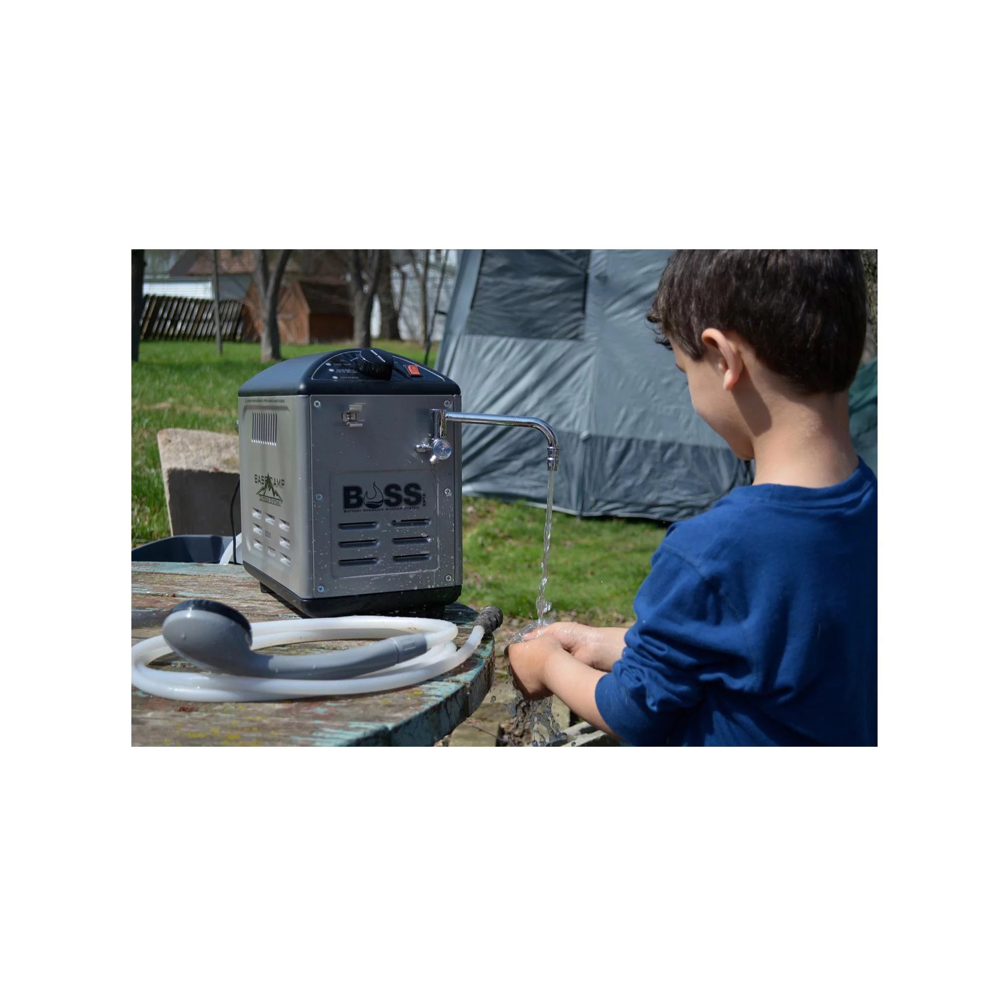 Battery Operated Shower System with 10-Feet Hose Q96483