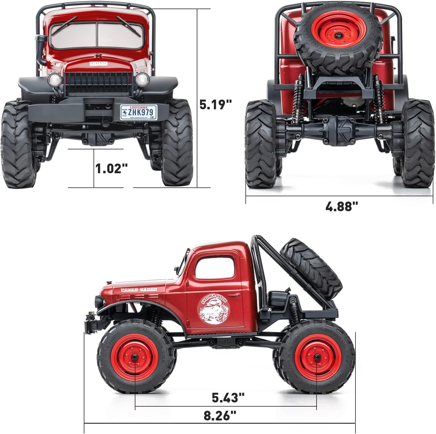 1/24 Scale 4WD RC Crawler Car (Red) M43637