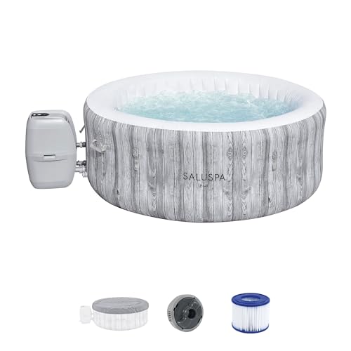 Gray 71 x 26 Inch Round Inflatable Hot Tub with Cover D90200