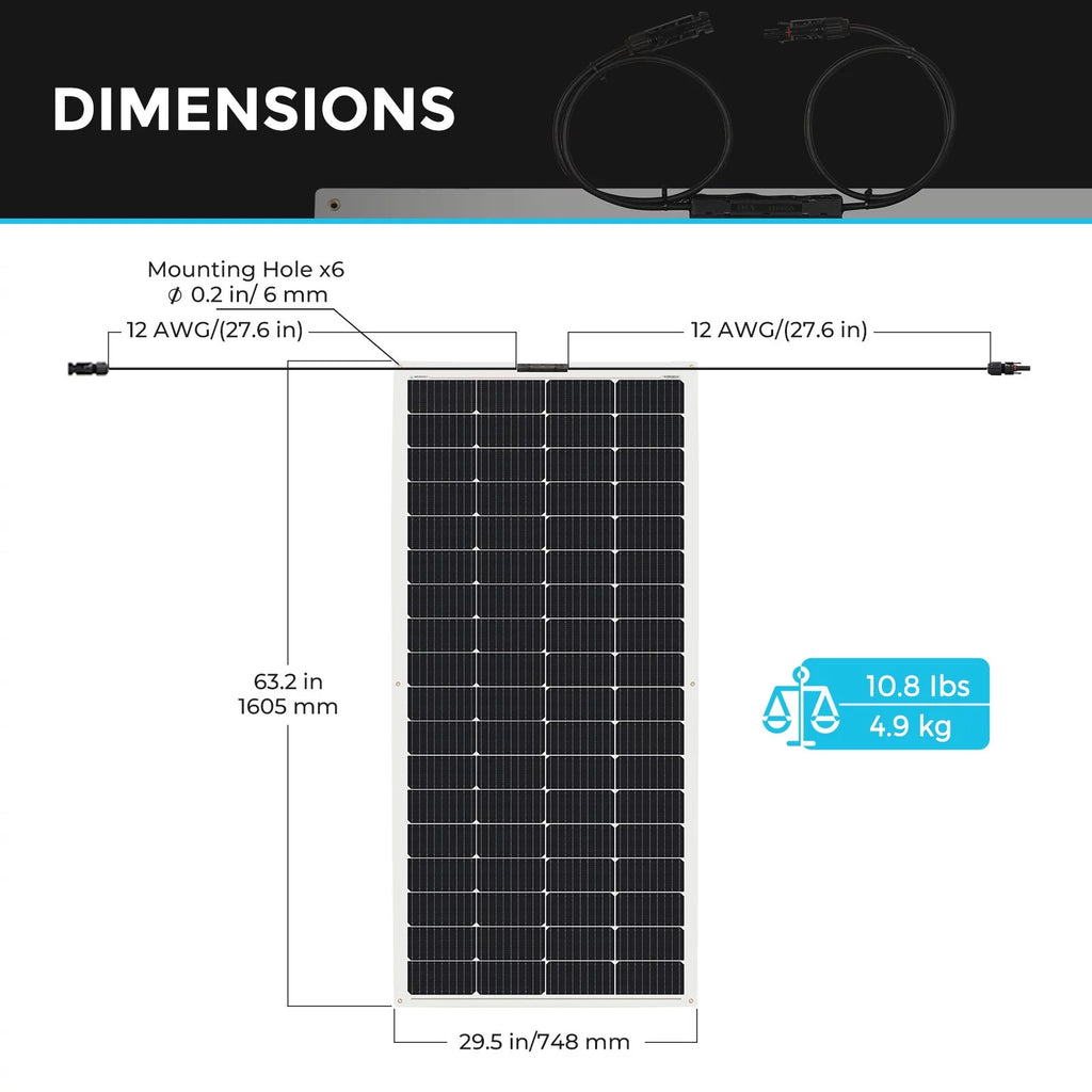 200 Watt 12 Volt Flexible Monocrystalline Solar Panel B67323