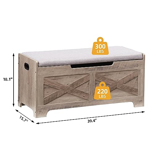 Storage Chest with Safety Hinge Wooden Shoe Bench Y567