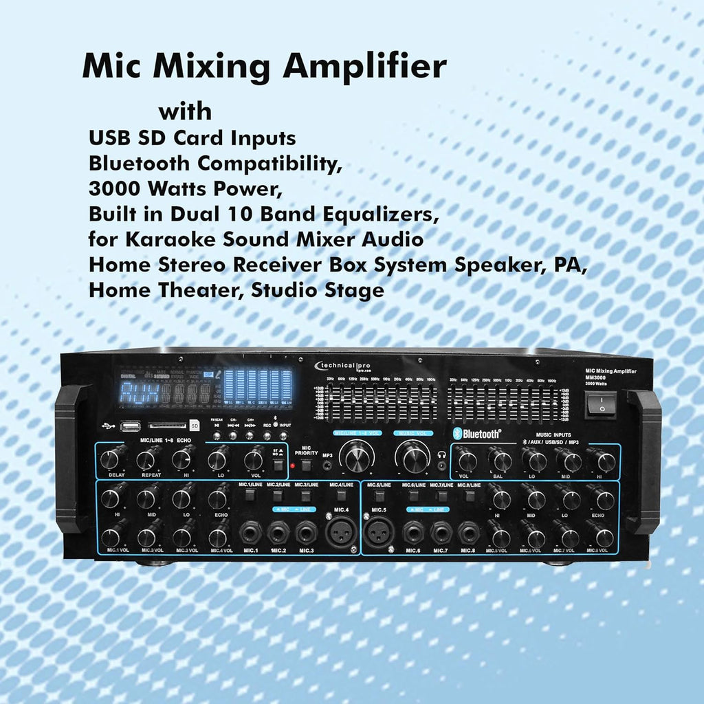 3000 Watts Professional Mic Mixing Amplifier with Bluetooth A225462