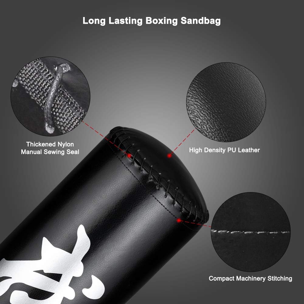 Black Freestanding Punching Bag with Suction Cup Steel Base Q9535