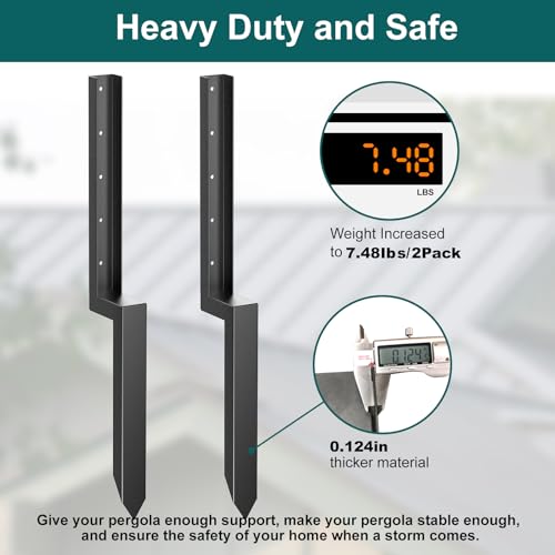 Heavy Duty Steel Fence Post Repair Stakes Kit (1pcs matte black) P2946