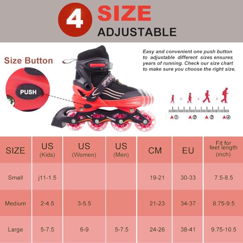 Purple Black Adjustable Kids Light Up Inline Skates Y112308
