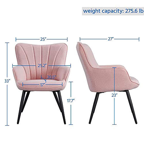Pink Fabric Upholstered Accent Chair X511