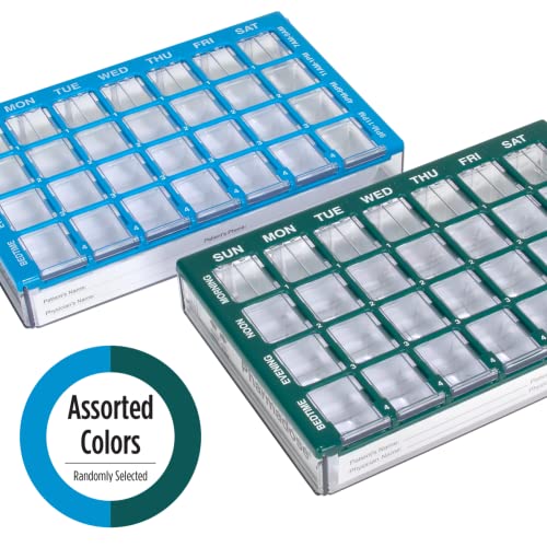 Weekly AM/PM Pill Case, 4 Times a Day, Blue K7366