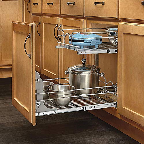 12 in. W x 18 in. D Chrome 2-Tier Wire Basket A991942