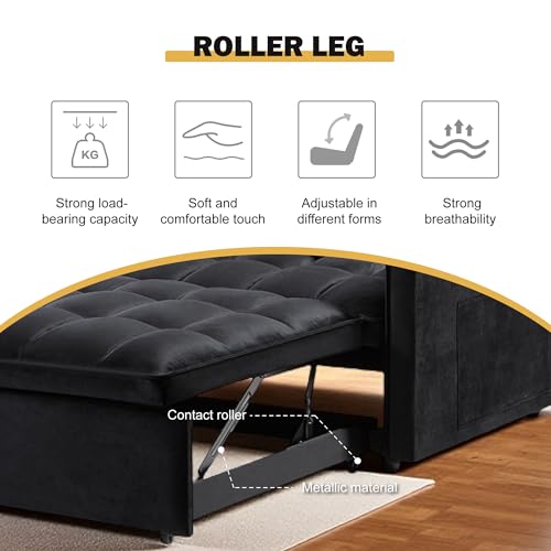 Black Sleeper Sofa Bed with Pullout Bed T63157