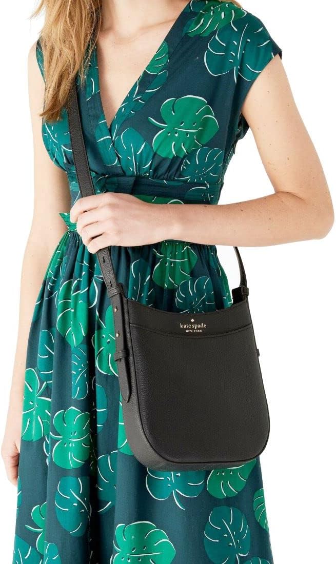 Leila Pebbled Leather Crossbody Purse (Black) F76941