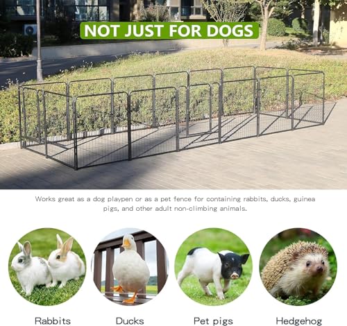 Silver Gray 8 Panels 32 inch Heavy Duty Folding Dog Playpen with Door Z17138