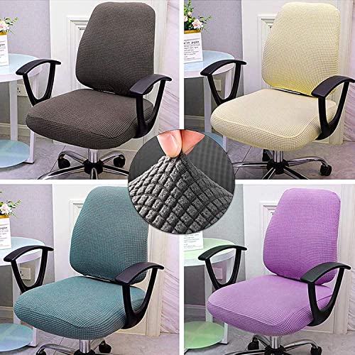 Silver Stretchable Office Chair Cover 2 Pcs R61335