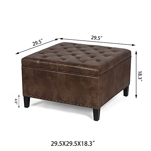 Dark Gray Fabric Storage Ottoman I293838