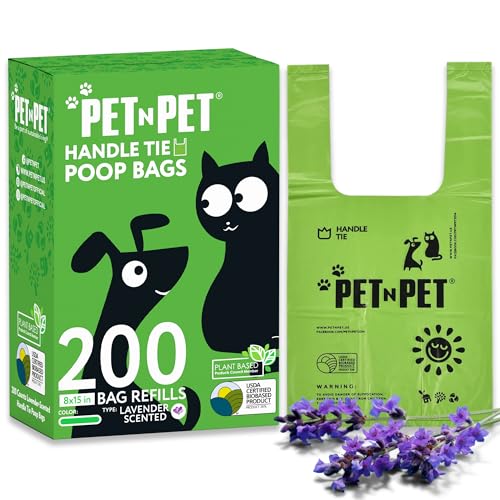 200 Counts Unscented Dog Poop Bags with Tie Handles C872