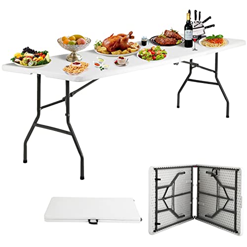 White 4 Ft Heavy Duty Plastic Folding Table J361