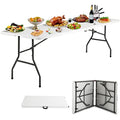 White 4 Ft Heavy Duty Plastic Folding Table J361