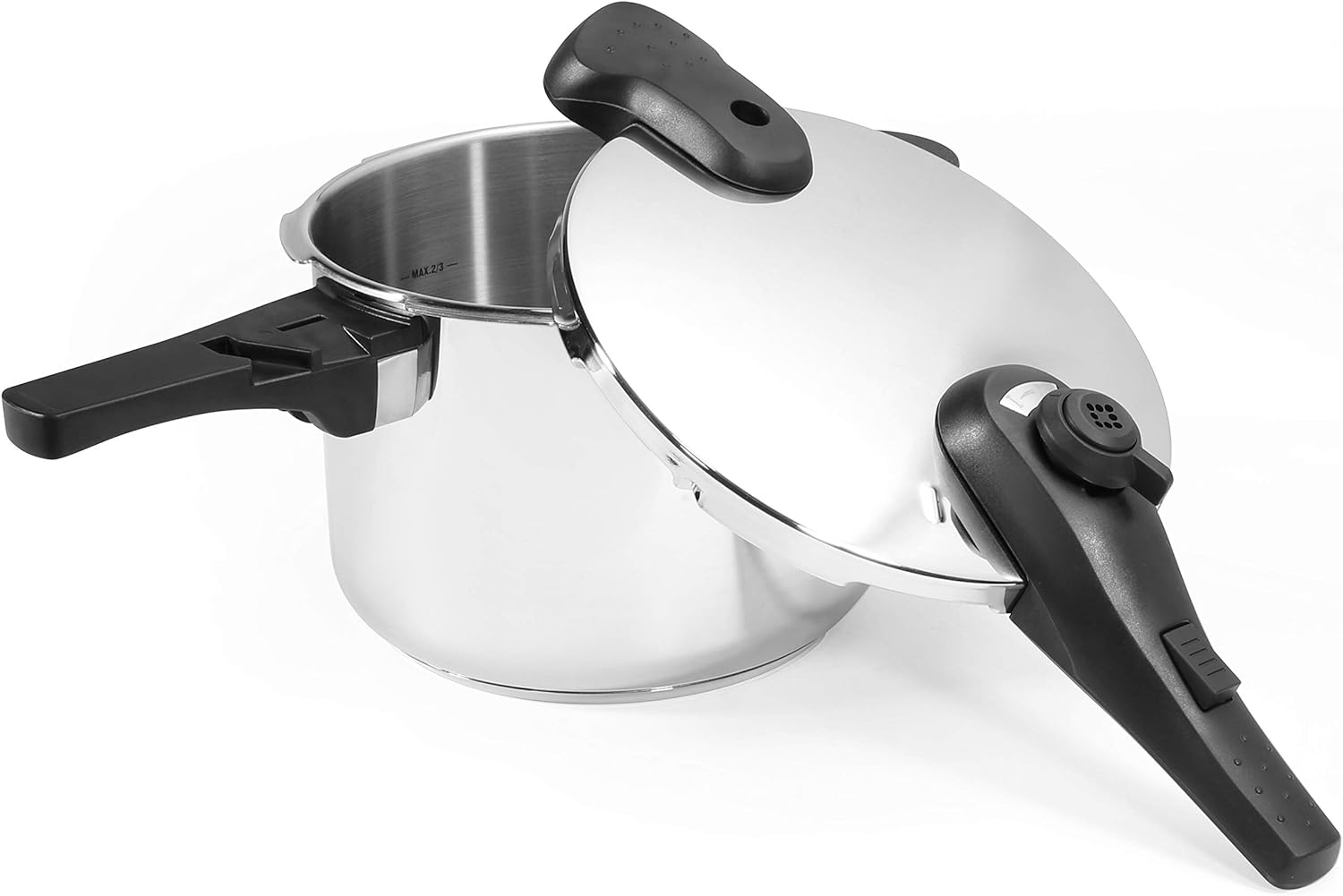 Stainless Steel Pressure Cooker 18/8 Dishwasher Safe Lock Lid 15-PSI I2059
