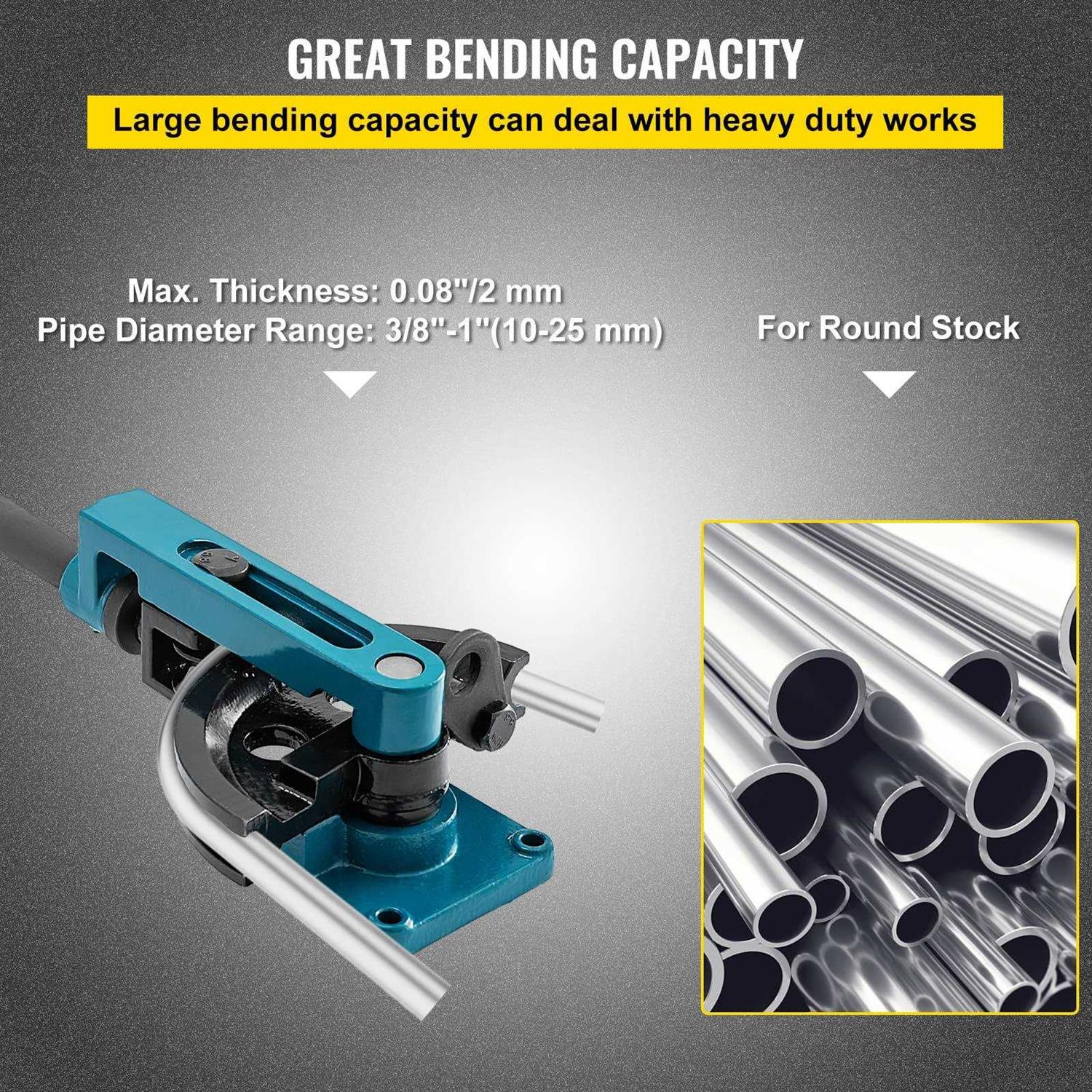 3/8 to 1 Manual Pipe Tube Bender with 7 Dies D998